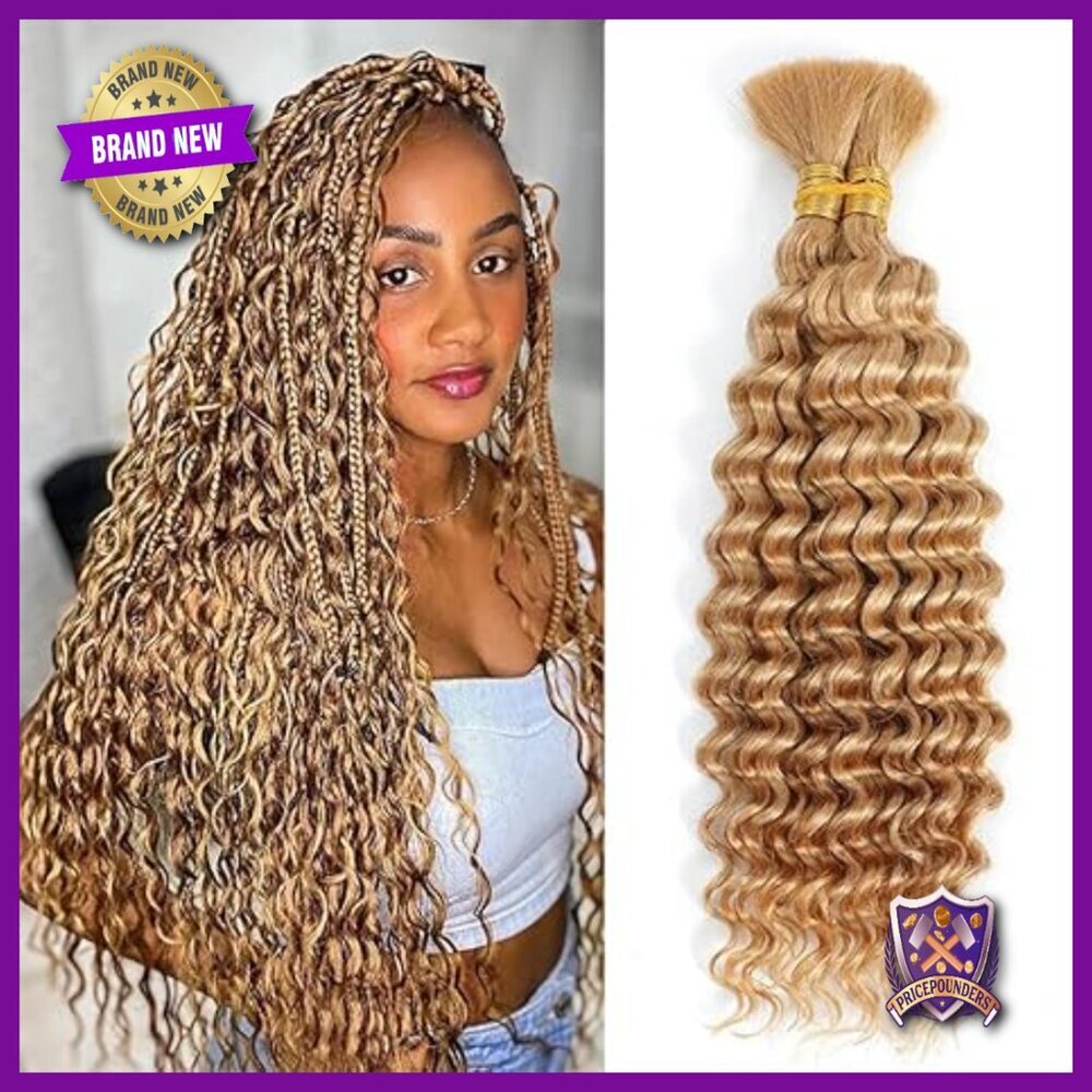 16 Inch Deep Wave Human Hair Extensions 120g 2 Bundles Boho Braids